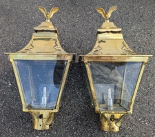 Gas Lantern Light Outdoor Modern Home Products Brass Eagle Pair