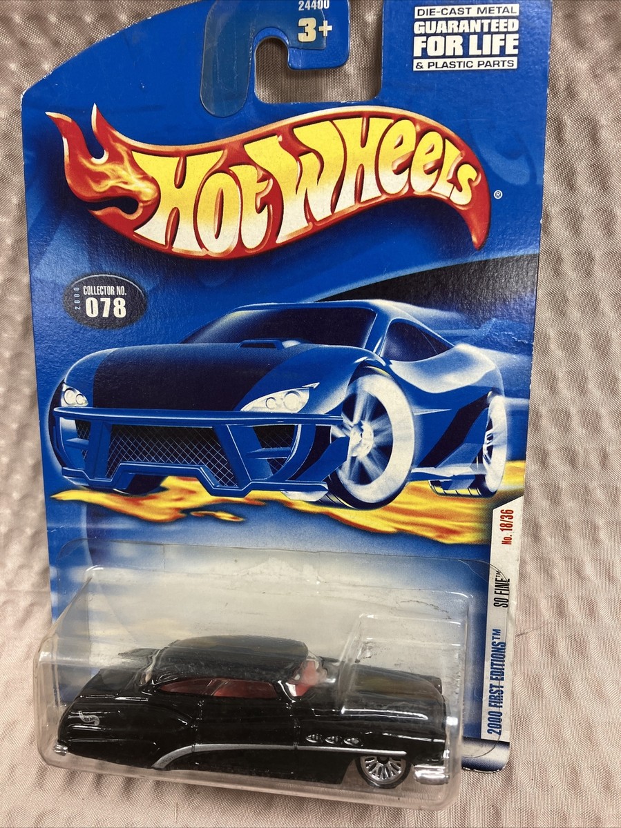 2000 Hot Wheels #78 First Editions 18/36 SO FINE Black w 2000 Hot Wheels #78 First Editions 18/36 SO FINE Black w