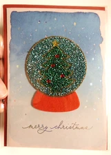 1 Papyrus Cards High Quality Christmas Snow Globe with Holiday Tree