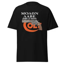 Colt Python .357 Magnum, Molon Labe Spartan Warrior Men's Classic T-Shirt
