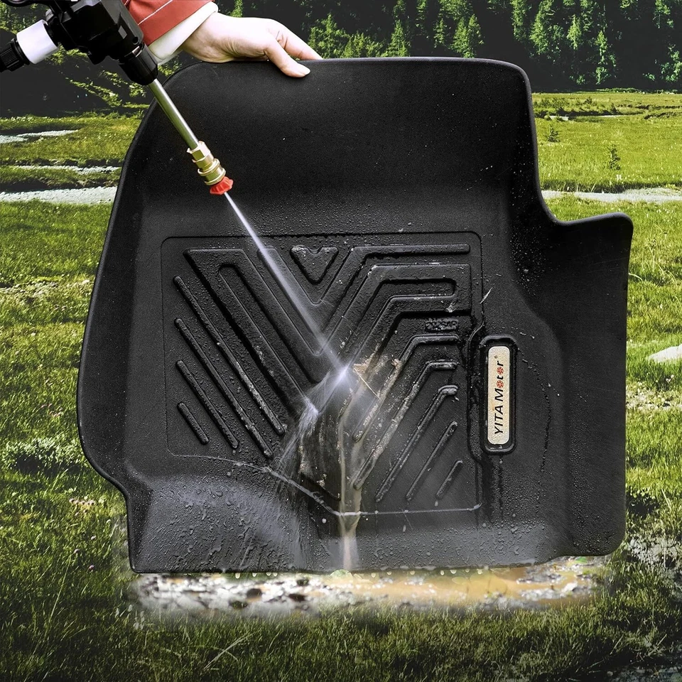 Car Floor Mats Liner For 2010-2014 Ford F-150 F150 SuperCrew Cab TPE All-Weather - Image 4 of 4