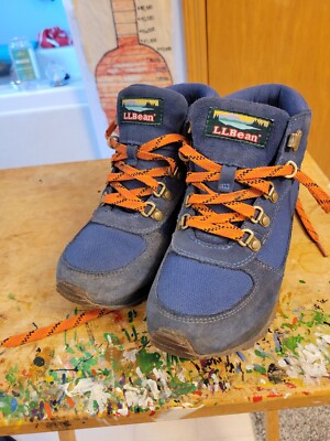 Vintage Winter L.L. BEAN KIDS SHOES BOOTS HIKING SNOW TEK 2.5 Blue Orange Sz 5 
