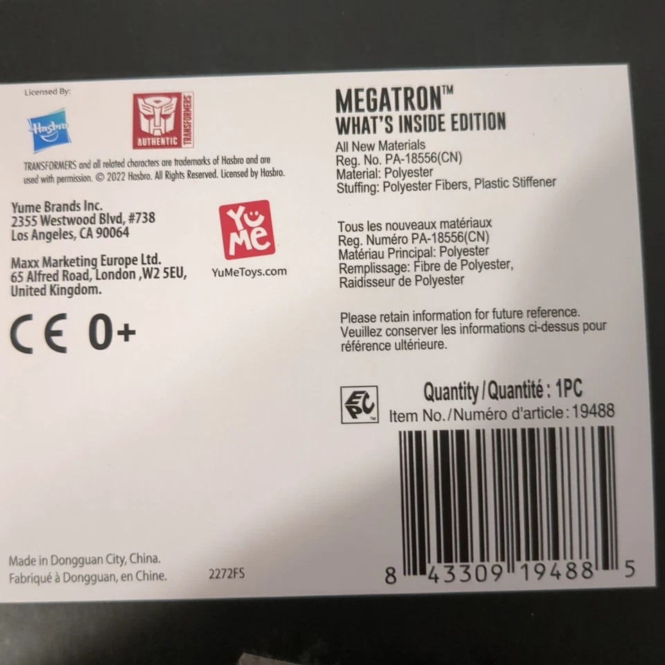 Dznr Transformer Megatron Collectible Plush Toy New In Box. - Image 4 of 4