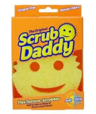 Scrub Daddy Cleaning Sponge and Dish Scrubber - Yellow Scratch-Free Cleaner Tool