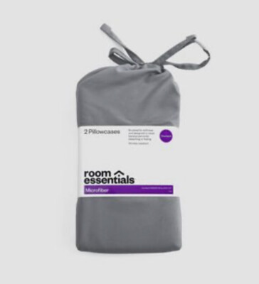 Room Essentials 2 Pillowcases Gray Standard Size(48)