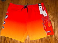 HURLEY X NASCAR MENS PHANTOM ECO NASCAR FLAMES BOARD SHORTS SIZE 36 18  NWT 75