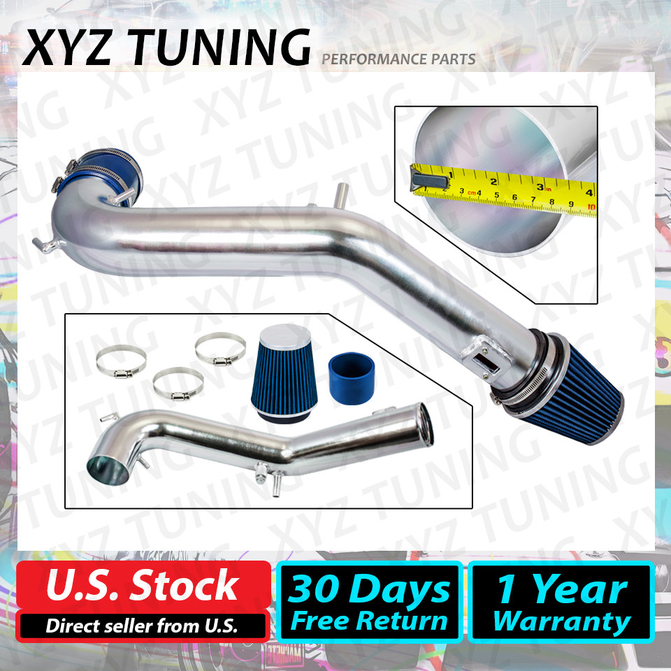 3.5" Azul Frío Aire Admisión Kit + Filtro Para 15-17 MUSTANG Gt 5.0L V8
