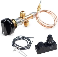 LPG Propane Gas Fireplace Fire Pit Safety Control Valve Kit And Igniter Assembly