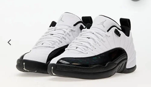 Nuove Nike Air Jordan 12 retro basse taglia UK 14 bianche e nere "25 anni in Cina"