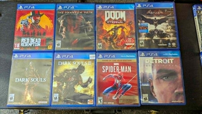 PS4 8 GAME LOT AND TWO BONUS GAMES (READ) Dark souls 1/3 rdr2 doom spiderman mgs