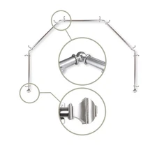 13/16" Moyat 5-Sided Bay Window Curtain Rod - Satin Nickel