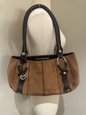 Brighton Leather Suede Handbag Double Braided Handles D495864