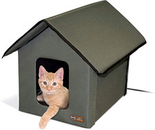 K H Pet Products Heated Outdoor Cat House for outside Pets in Winter, Weatherpro