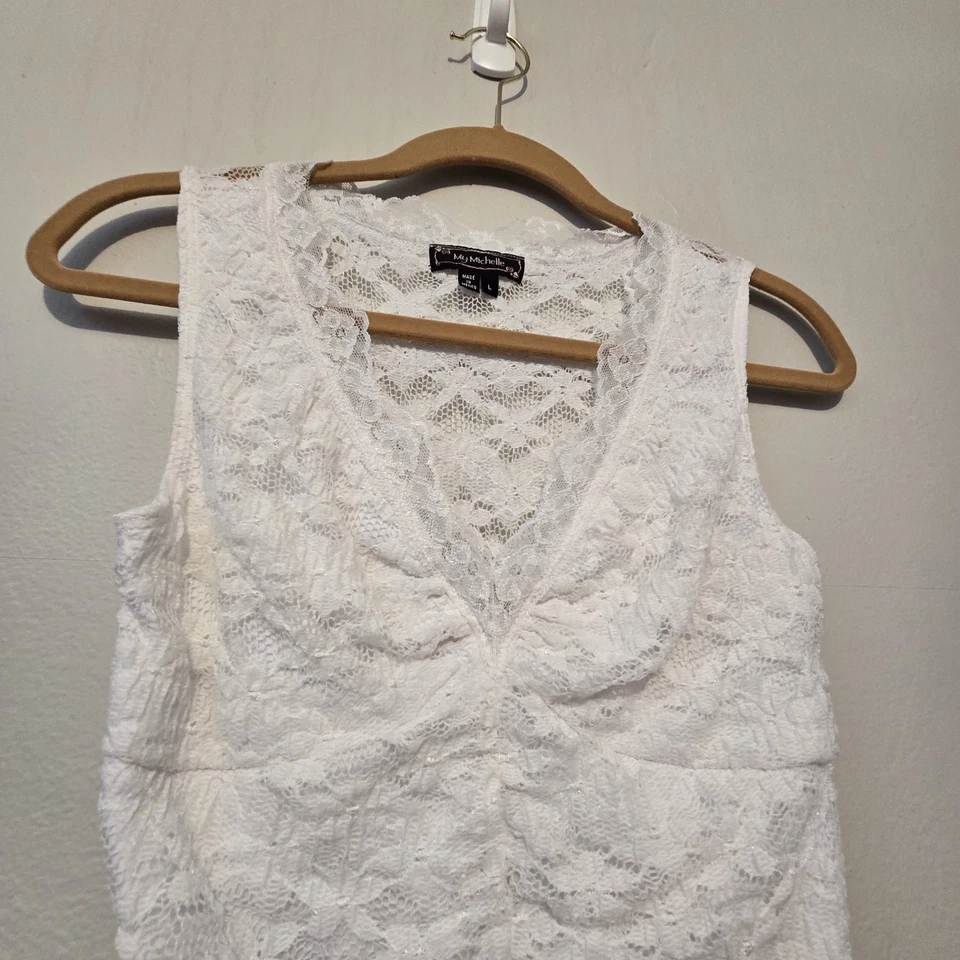 Top Babydoll de Encaje My Michelle De Colección Para Mujer LG Blanco Coqueta Femenino Hada Boho Foto 2 de 4