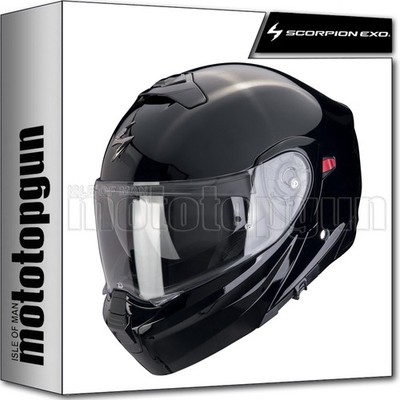 SCORPION MODULAR MOTORCYCLE HELMET EXO-930 EVO SOLID BLACK S