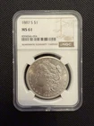 1887-S Morgan Silver Dollar $1 – NGC MS61 – San Francisco Mint