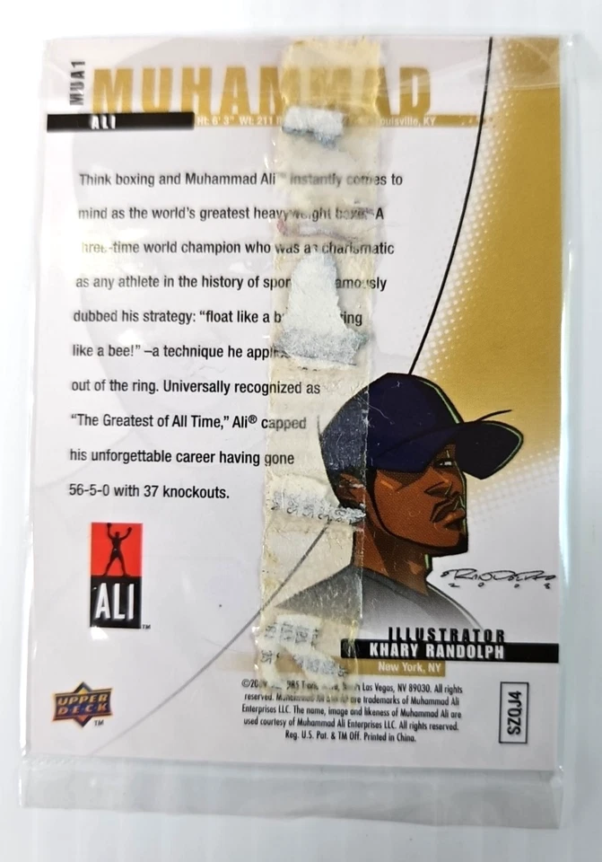 Muhammad Ali Action Figure Card Upper Deck All Star Vinyl 10" Collectable 2009 - Image 3 of 4