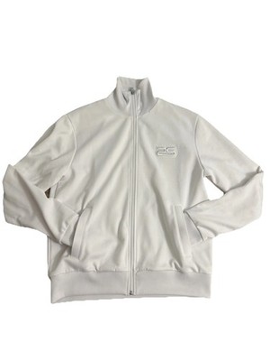 Sandro  White Track Jacket Men's Medium Full Zip 100% Polyester Pockets New