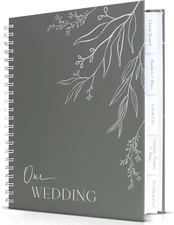 Beautiful Minimalistic Wedding Planner Book and 11.5 ×9.84 inches, Sage 