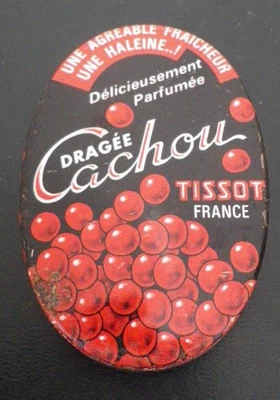 Boîte ovale en métal CACHOU TISSOT FRANCE - Photo 1/3