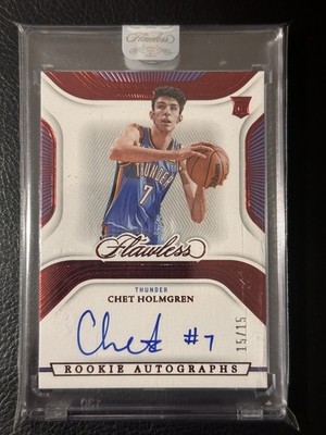 2022-23 Panini Flawless Chet Holmgren Ruby RC Rookie Autographs RA-CHG /15