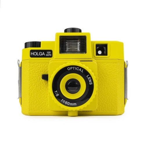 Holga 120 GCFN Yellow with Flash and Glass Lens Color Flash Medium Format 120