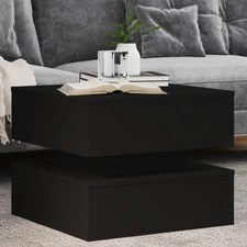  Coffee Table Black Engineered wood Low Coffee Table Square