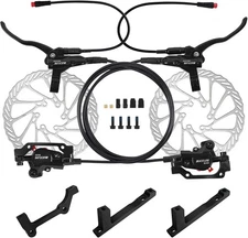 Ebike Hydraulic Disc Brake Set with 180mm Rotors 2 Pistons Electric Power-Off Le