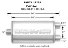 Magnaflow 12288 Muffler - 3 in Center Inlet - Dual 2-1/2 Outlets - 18 x 8 x 5