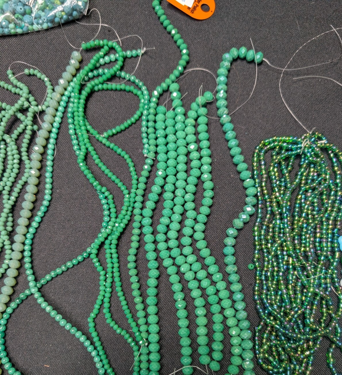 Green Blue Turquoise BEAD LOT 1.5lb+ 41 strands Glass Czech BULK Crystal Stone