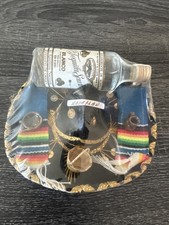 Vintage Mexican Sombrero, Mini Tequila Bottle And Mini Pottery