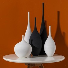 Ceramic Flower Vases, Decorative Tall Conical Bud Vase, Home Decor Centerpieces,