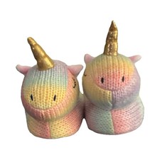 Girls Unicorn Slip-On Slippers Multicolor 3D Horn Non-Slip Size 5-6
