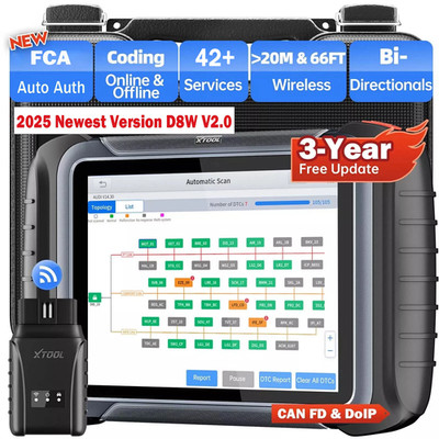 XTOOL D8W V2.0 KFZ OBD2 Diagnosegerät ALLE System ECU Coding FCA Auto Auth TPMS