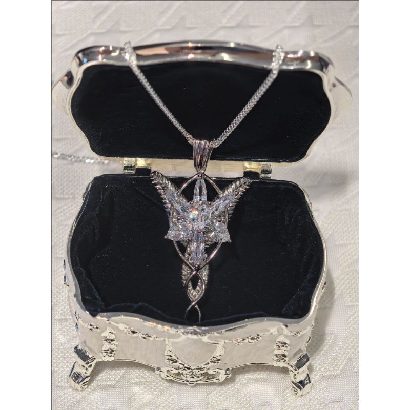 Collar Colgante Señor de los Anillos Arwen Evenstar Joyería Plata de Ley 925