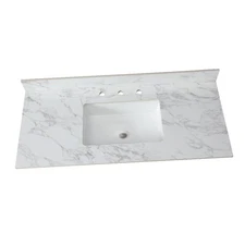 Elegant 49"x22" Sintered Stone Bathroom Vanity Top with Rectangular