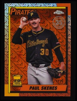 2025 Topps Chrome Paul Skenes #21/25 Orange Refractor 1990 #T90C-32 Baseball
