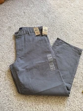 Dockers Broken in Khaki Straight Fit Flat Front Men's Pants 36x29 Grey - NWT