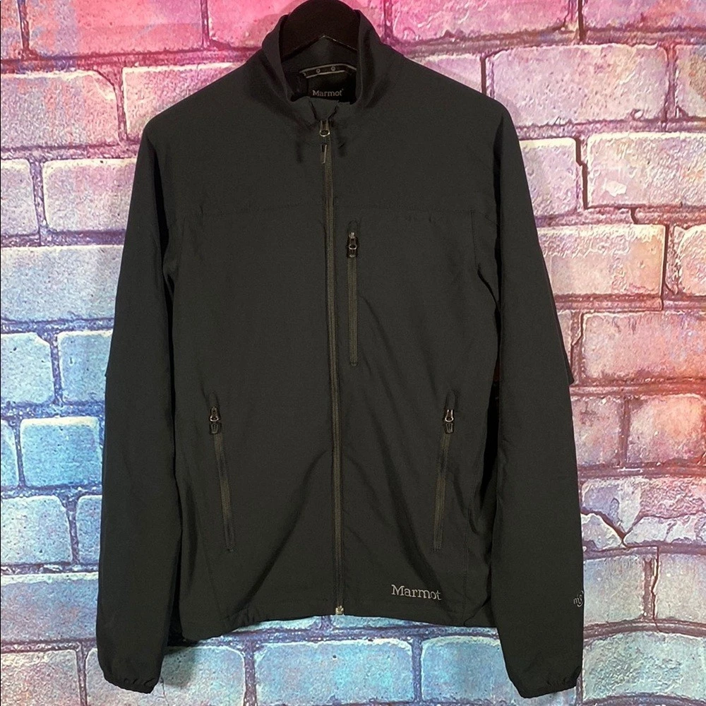 Marmot Softshell Jacket S Black Hiking Outdoor Full Zip Lightweight Windbreaker