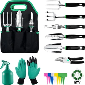 Ensemble d'outils de jardinage 11 Pcs, GIGALUMI Ensemble d'outils à main en aluminium de jardin