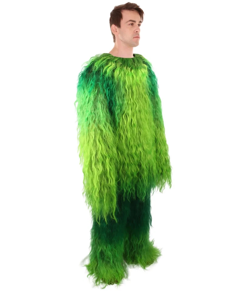 Disfraz De Guerrero Mono Peludo Unisex Verde Militar Resistencia Bigfoot M L - Imagen 3 de 4
