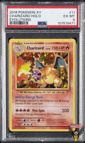 Charizard Holo 11/108 Evolutions Pokemon PSA 6