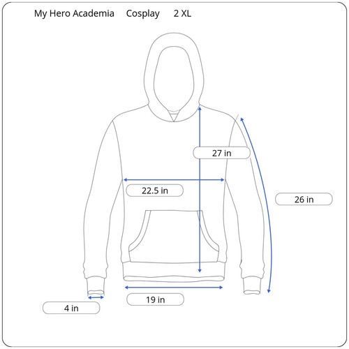 My Hero Academia 3D Cosplay Sweatshirt Pullover Hoodie Pockets Size 2XL NWT - Picture 9 of 12