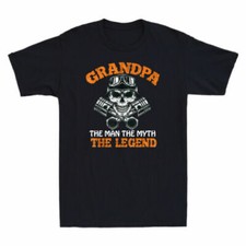 Biker Grandpa The Man The Myth The Legend Motorcycle Distressed Men's T-Shirt