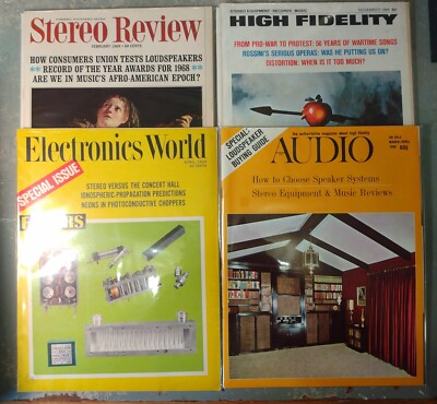 #ad Vintage Lot of 4 Audio Video Consumer Magazines from 1968 1969 High Fidelity $49.95