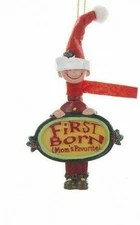 KURT S. ADLER MOM'S FAVORITE FIRST BORN BOY HAND PAINTED CHRISTMAS ORNAMENT