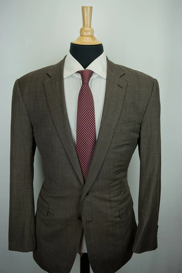 Ralph Lauren Black Label RLBL коричневый Nailhead шерсти 2 ПК костюм куртка брюки размер 44L - Изображение 3 из 4