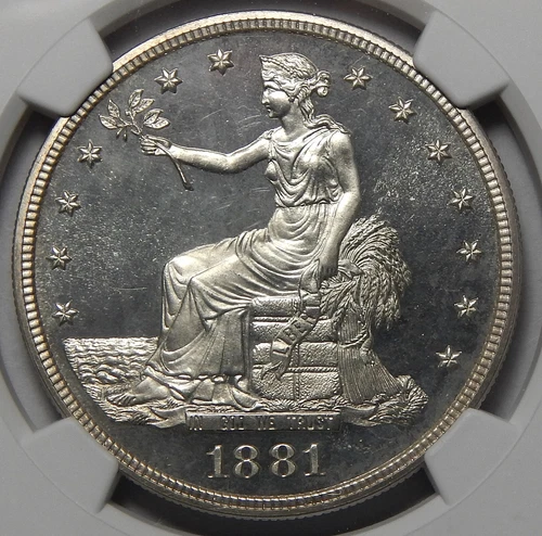 1881 NGC PF 67 ULTRA CAMEO TRADE DOLLAR