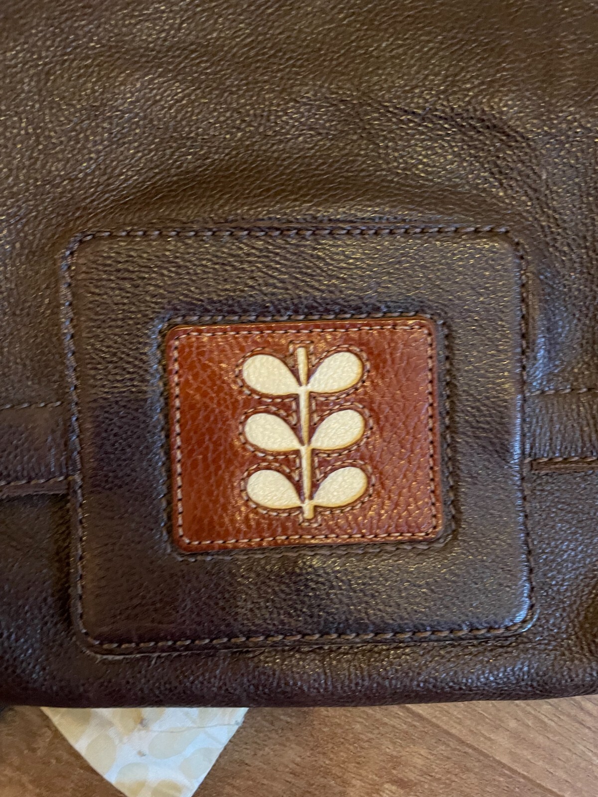 Orla Kiely Leather Bag (Brown) Good Condition HTF eBay