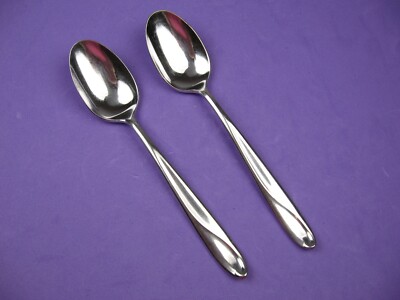 Two teaspoons Reed & Barton Rebacraft stainless EDGARTOWN Korea swirl wave